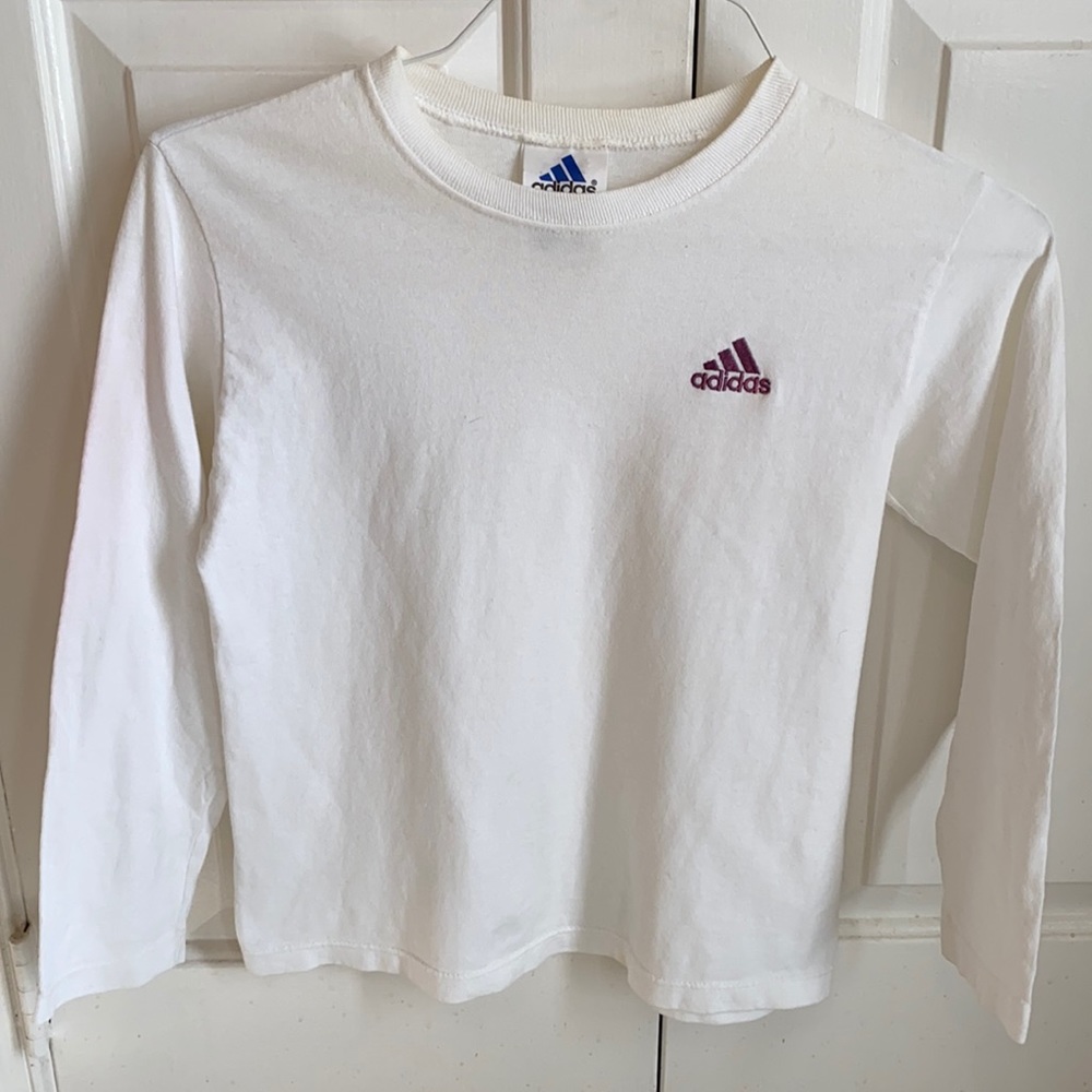 Adidas Long Sleeve White Polo Shirt